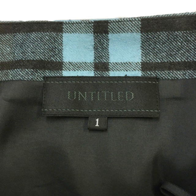 UNTITLED(アンタイトル)のアンタイトル スカート 台形 タイト ミニ チェック ウール 1 グレー 水色 レディースのスカート(ミニスカート)の商品写真