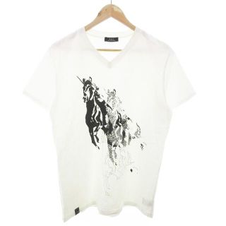 ゴーサンゴーイチプールオム(5351 POUR LES HOMMES)の5351プールオム Tシャツ カットソー 半袖 Vネック プリント 48 白(Tシャツ/カットソー(半袖/袖なし))