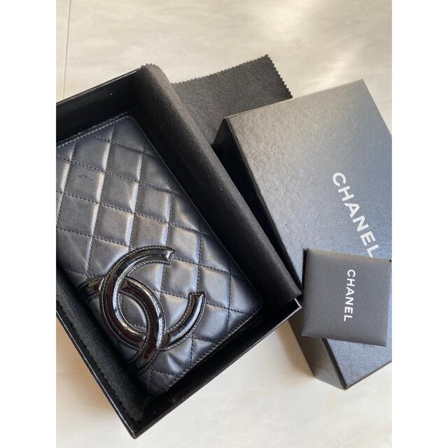 CHANEL カンボンライン ブラック長財布