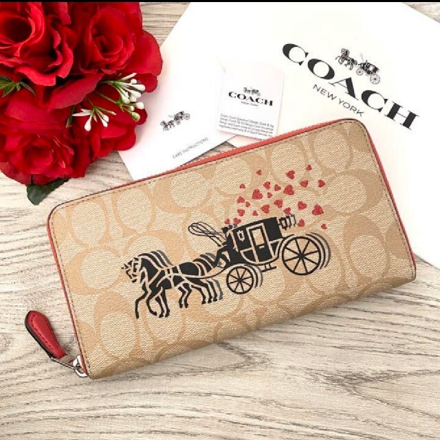 COACH(コーチ)の新品✨COACH コーチ 長財布✨ 馬車 ホース ハート シグネチャー レディースのファッション小物(財布)の商品写真