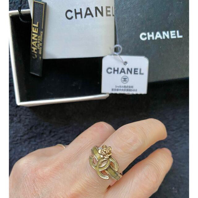 CHANEL - 値下げ不可☆ CHANEL リング ココマークカメリア🏵ゴールド黄