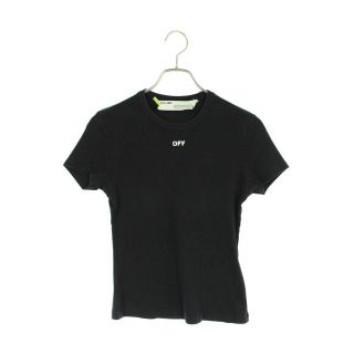 オフホワイト(OFF-WHITE)のオフホワイト ロゴデザインストレッチTシャツ 40(Tシャツ(半袖/袖なし))