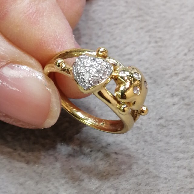 高い素材 k18 ダイヤモンド 星スター ハート リング 中古 リング(指輪