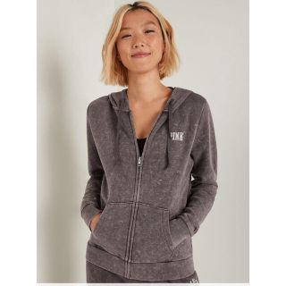 ヴィクトリアズシークレット(Victoria's Secret)のヴィクトリアシークレット新品ジップパーカースウェット送料無料グレーXSフーディ(パーカー)