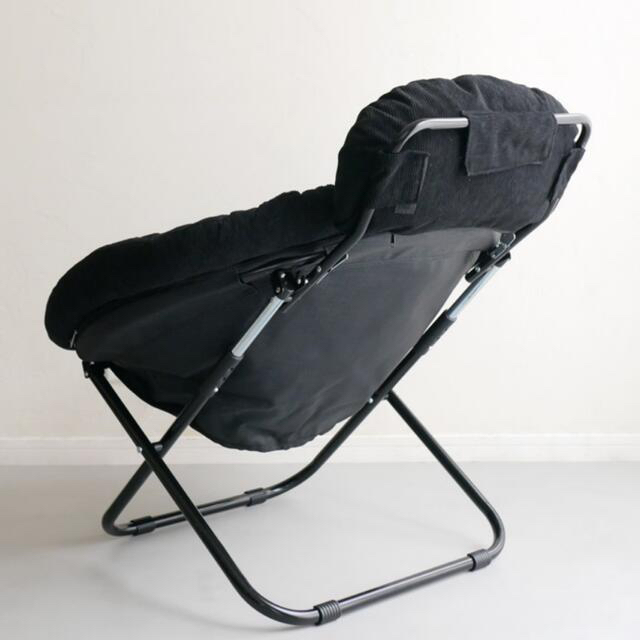 【Hinata Life】 2way フォールディングチェア チャコールブラック インテリア/住まい/日用品の椅子/チェア(折り畳みイス)の商品写真