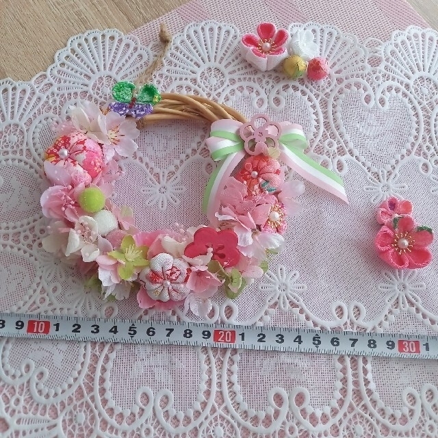 ✿*:さくらリース❁⃘小さめver.  和テイスト ハンドメイド