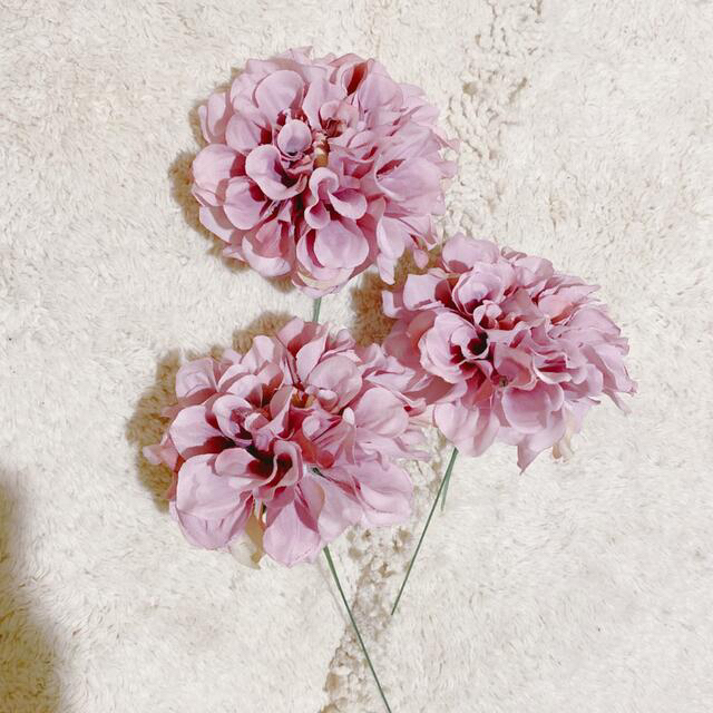B-COMPANY(ビーカンパニー)の造花　フラワー　ピンク　3本セット インテリア/住まい/日用品のインテリア小物(置物)の商品写真