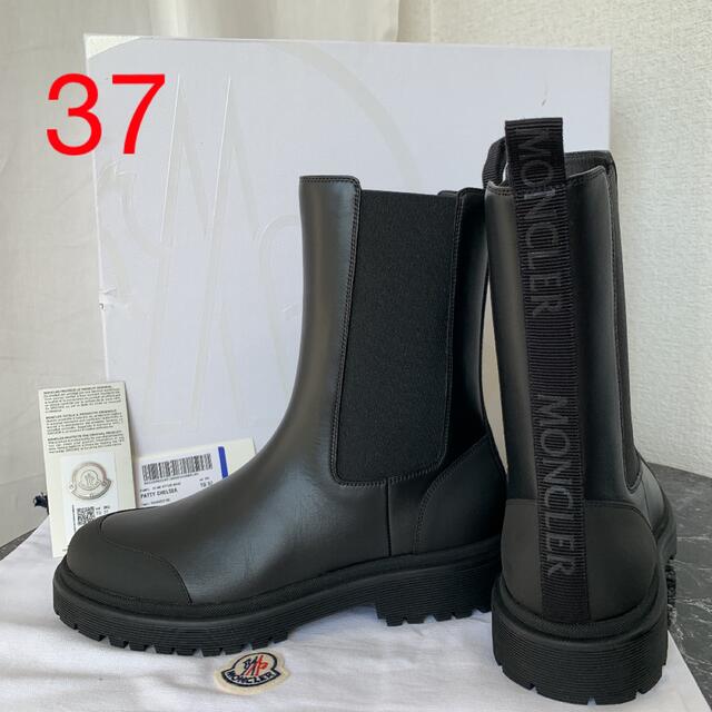 オリジナル MONCLER 37 ブラック CHELSEA PATTY レインブーツ