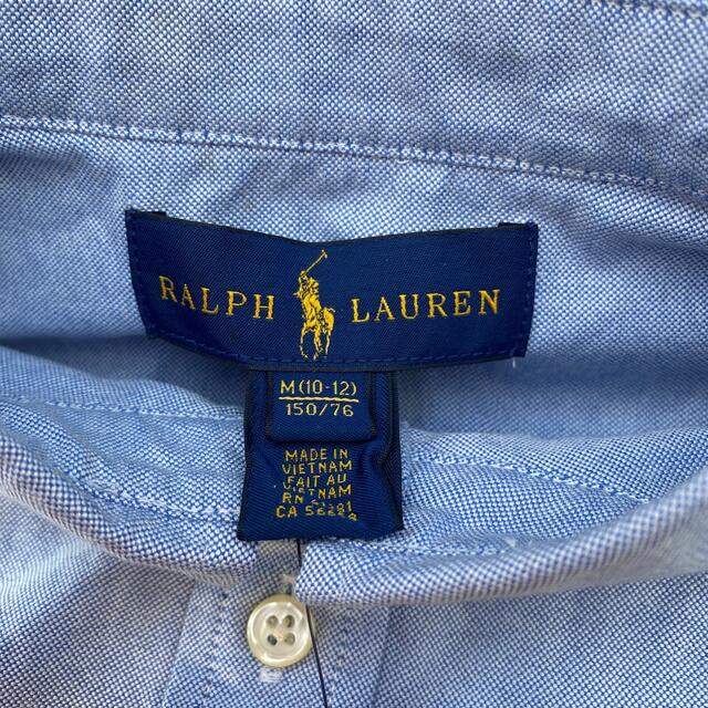 タグ付　Ralph Lauren 150 半袖ブルー　ボタンダウン　シャツ