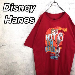 ディズニー(Disney)の希少 90s ディズニー オラフ Tシャツ ビッグシルエット 赤色(Tシャツ/カットソー(半袖/袖なし))