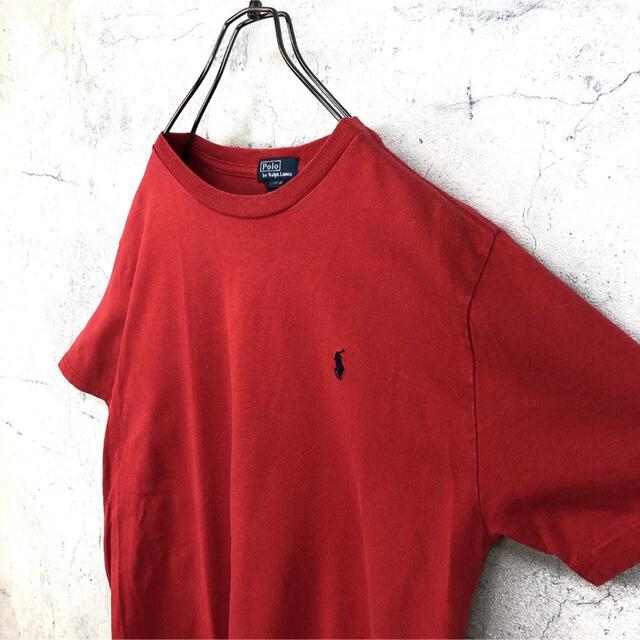 Ralph Lauren(ラルフローレン)の希少 90s ラルフローレン Tシャツ ポニー刺繍ロゴ 赤色 美品 レディースのトップス(Tシャツ(半袖/袖なし))の商品写真