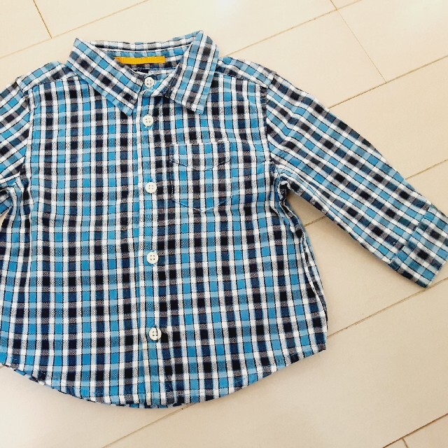 babyGAP(ベビーギャップ)のベビーギャップ/baby Gap◇綿長袖チェックシャツ/70 キッズ/ベビー/マタニティのキッズ服男の子用(90cm~)(ブラウス)の商品写真