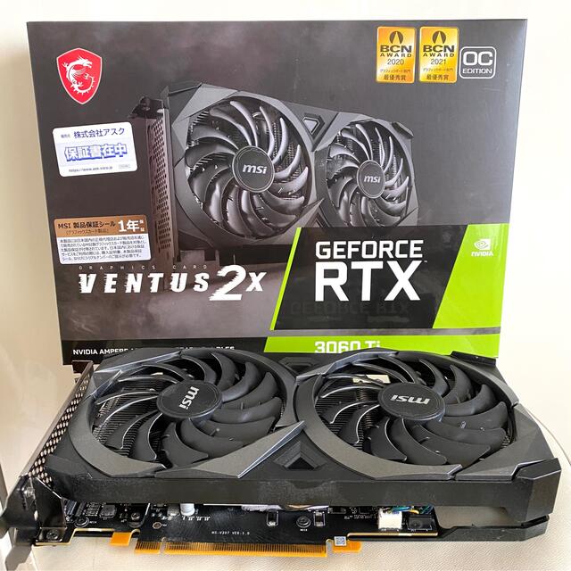 MSI  RTX 3060Ti VENTUS 2X OCV1 LHR スマホ/家電/カメラのPC/タブレット(PCパーツ)の商品写真