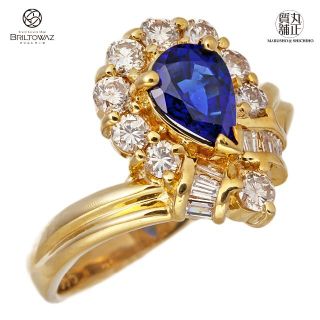 K18 サファイア ダイヤ リング S1.05ct D0.65ct リング イエローゴールド 12号 ダイヤモンド レディース 9月誕生石 ジュエリー USED【中古】【ブリルトワーゼ】【丸正質舗】【質屋】(573620)(リング(指輪))