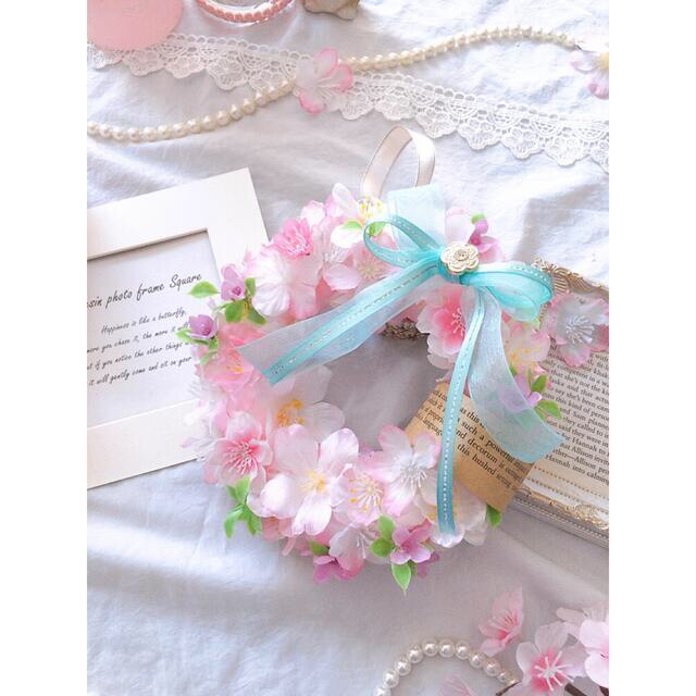 ふわっ♡とミニサイズの桜リース 春リース 1