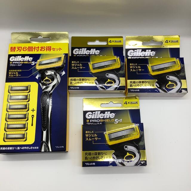 Gillette プロシールド　本体＋替刃4個入り3箱セット　　(在庫多数有)