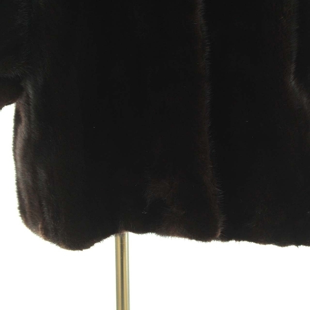 サガミンク 毛皮コート ひざ丈 ダークミンク 金サガ 11 L 茶 ブラウン レディースのジャケット/アウター(毛皮/ファーコート)の商品写真