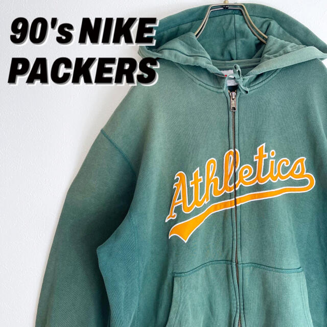 NIKE - 90's NIKE PACKERS グリーン パーカー teamタグ MLB の通販 by