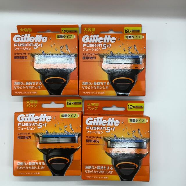 メンズシェーバー Gilletteフュージョン電動 替刃12個入り4箱セット