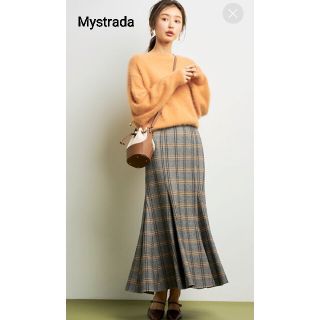 年末のプロモーションスカートマイストラーダ Mystrada チェックマーメイドスカート (黒
