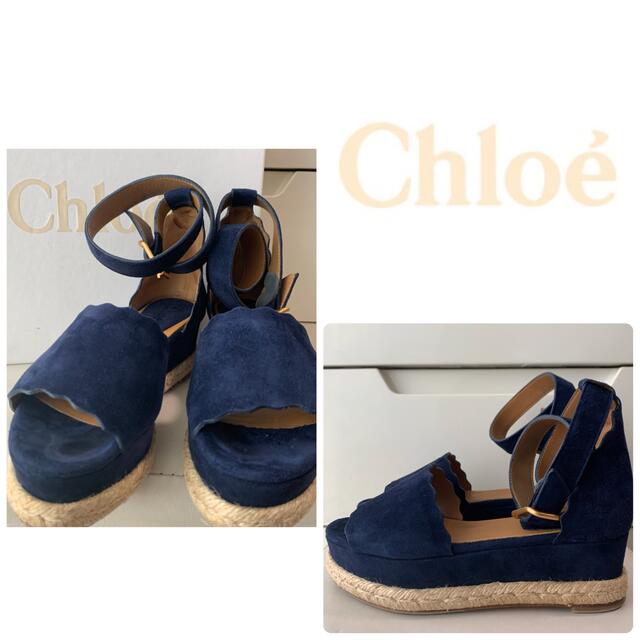 Chloe(クロエ)のクロエ　ネイビースエード　サンダル レディースの靴/シューズ(サンダル)の商品写真
