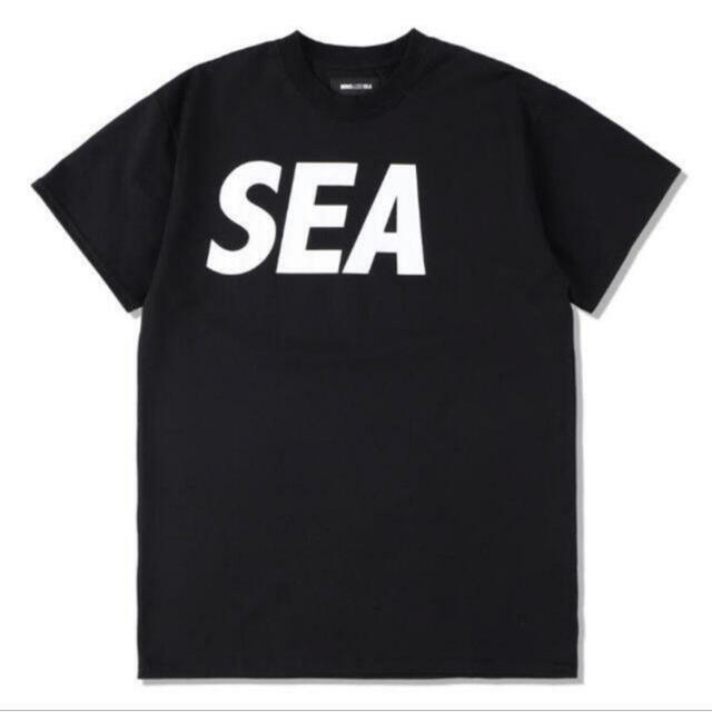 BLACK-WHITEサイズ値下げ可 WIND AND SEA ウィンダンシー　ロゴ　Tシャツ 黒 Mサイズ