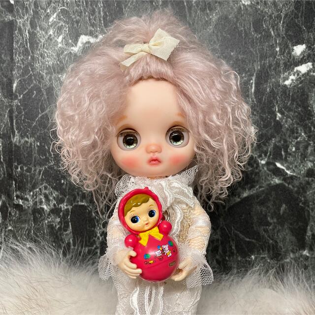 blythe _wm-565クリスタルピンク⭐️チベットラムウィッグ