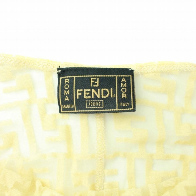 FENDI(フェンディ)のフェンディ キャミワンピース ひざ丈 ズッカ柄 シアー インナーワンピース 40 レディースのワンピース(ひざ丈ワンピース)の商品写真