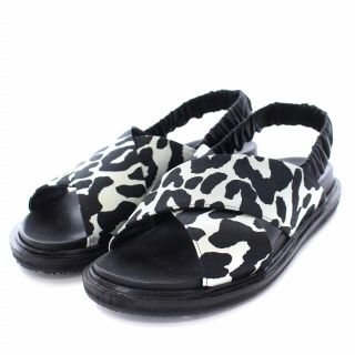 37新品 MARNI レディース レオパード サテン サンダル シューズ マルニ