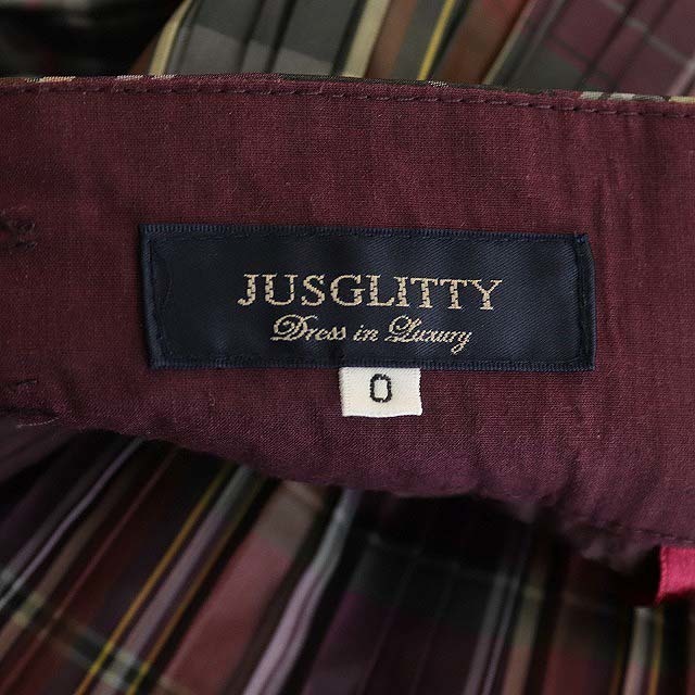 JUSGLITTY(ジャスグリッティー)のジャスグリッティー 20AW ランダムプリーツチェックスカート ロング フレア レディースのスカート(ロングスカート)の商品写真