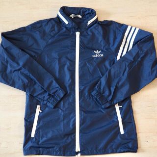 adidas  80年代前期 DESCENTE製 ナイロンジャケット 黒