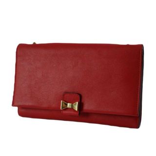 美品】Cloe クロエ ショルダーバッグ クラッチ チェーンウォレット 赤