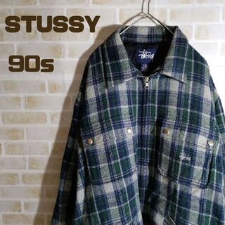 STUSSY - ステューシー 90s ウール ジャケット チェック柄 ワン 