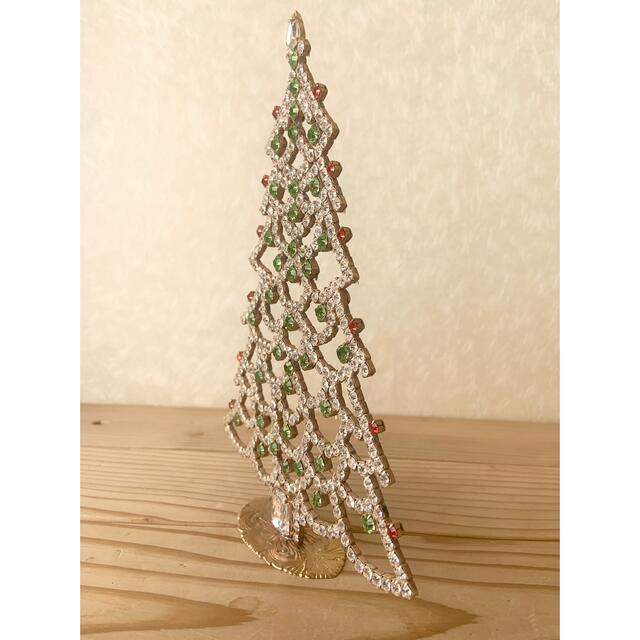 ビンテージ チェコガラス クリスマスツリー Husar.D刻印付 グリーン
