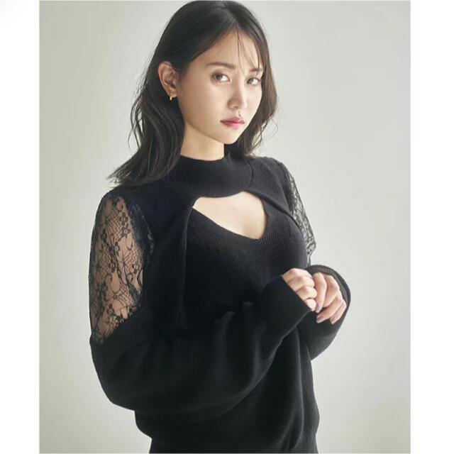 SNIDEL - レースドッキングニットトップスの通販 by 🎀|スナイデル SNIDEL - レースドッキングニットトップスの通販 by 🎀|スナイデル