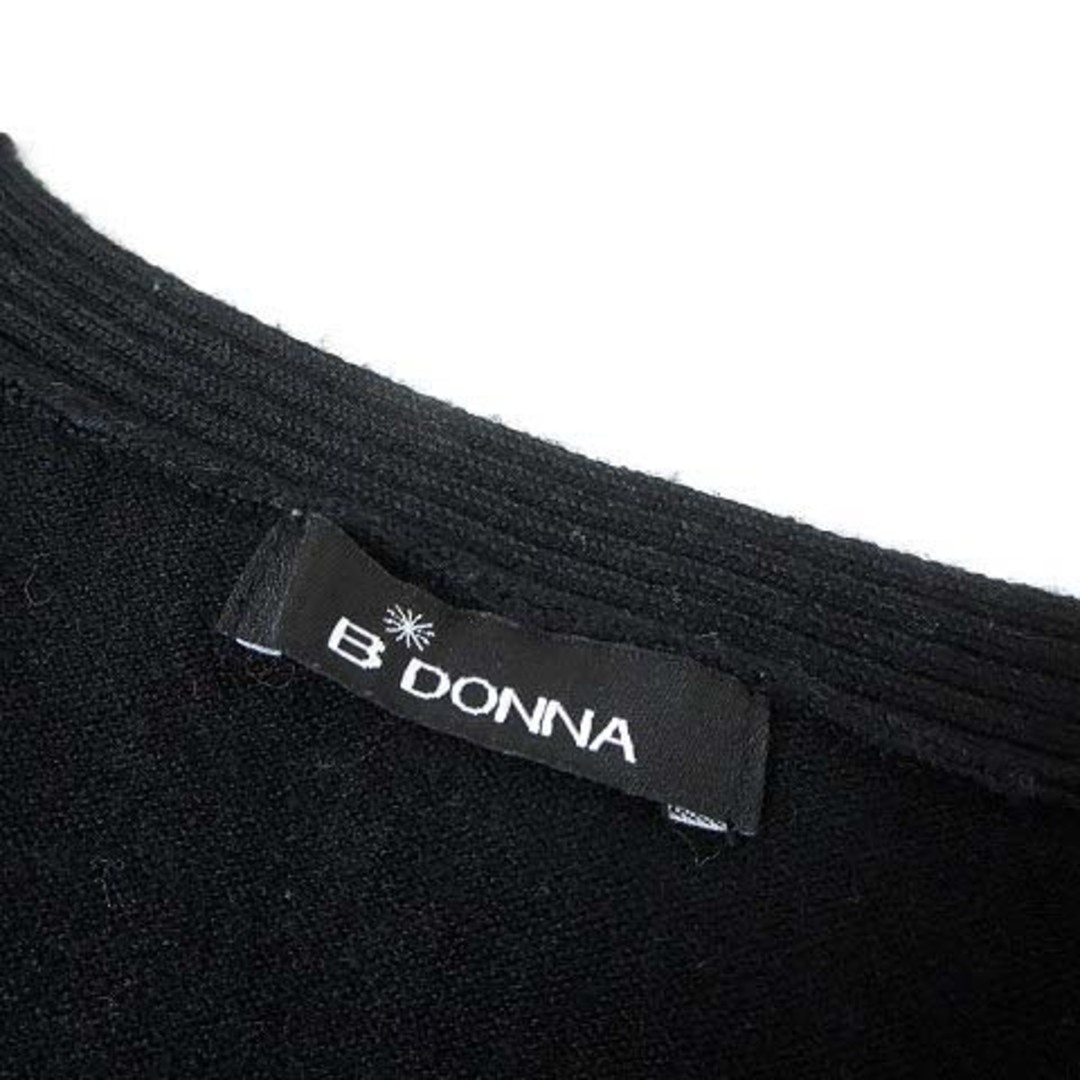 Bdonna(ビドンナ)のビドンナ B donna ニット セーター Vネック シャーリング 長袖 M 黒 レディースのトップス(ニット/セーター)の商品写真