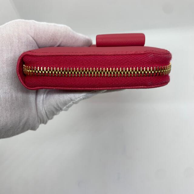 【極美品✨】PRADA サフィアーノ ラウンドファスナー リボン 長財布 ピンク