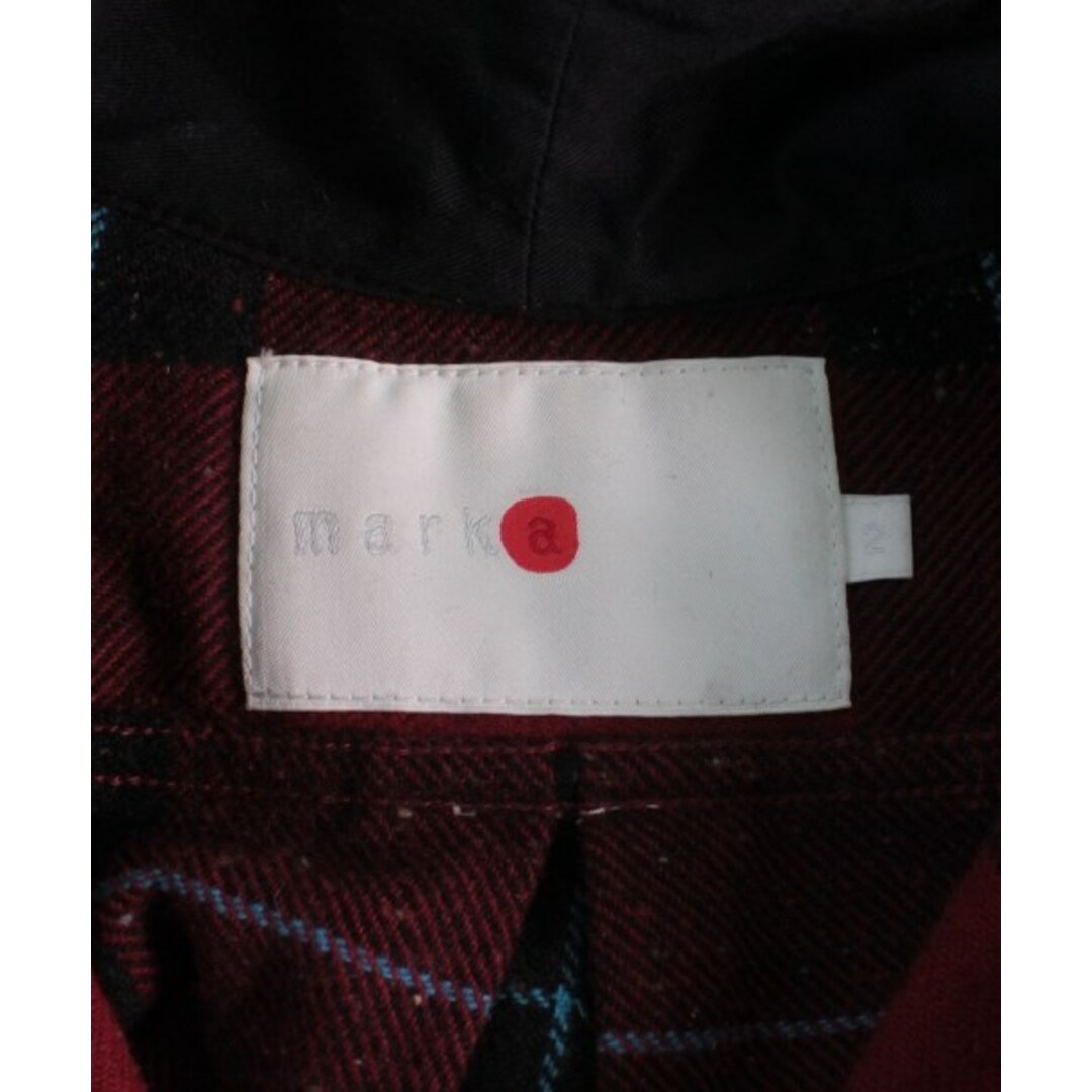 marka マーカ カジュアルシャツ 2(M位) 赤x黒x水色(チェック)