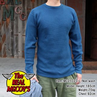 ザリアルマッコイズ(THE REAL McCOY'S)のリアルマッコイズ   長袖 サーマル　ロンT    インディゴ　40(Tシャツ/カットソー(七分/長袖))