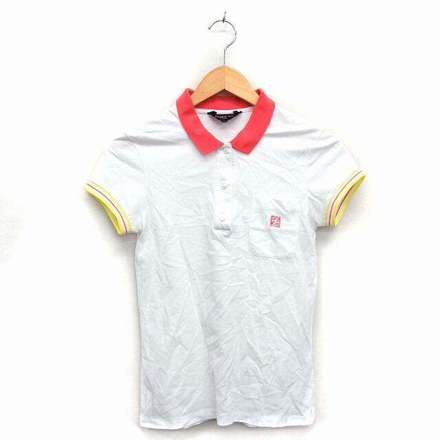 PAULE KA(ポールカ)のポールカ PAULE KA ポロシャツ 半袖 コットン 綿 ライン 刺繍 ロゴ レディースのトップス(ポロシャツ)の商品写真