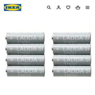 イケア(IKEA)のIKEA イケア　ラッダ 充電式電池　単3 1.2V 1900mAh 8本セット(その他)