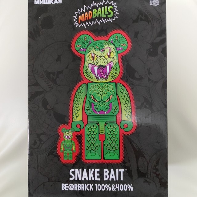 MEDICOM TOY(メディコムトイ)のベアブリック100%400%ＳＮＡＫＥ ＢＡＩＴ ハンドメイドのおもちゃ(フィギュア)の商品写真