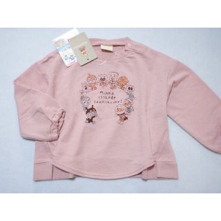 アンパンマン(アンパンマン)の新品　100cm　アンパンマン　輪になってミニ裏毛長袖Tシャツ　ピンク(Tシャツ/カットソー)