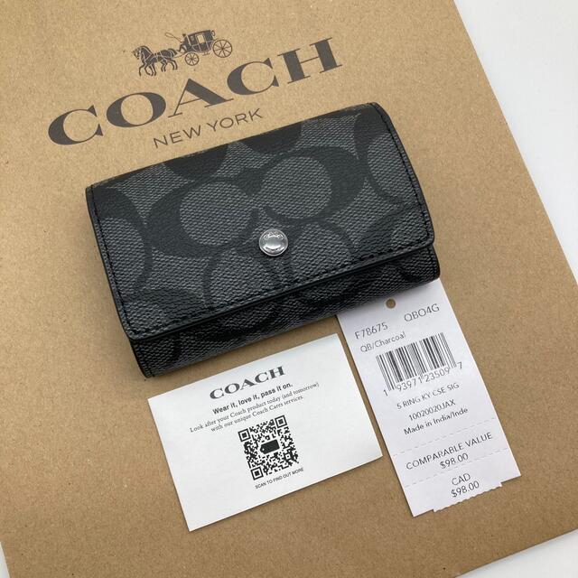 大人気 COACH コーチ キーケース シグネチャー チャコール 大人気 COACH コーチ キーケース シグネチャー チャコール