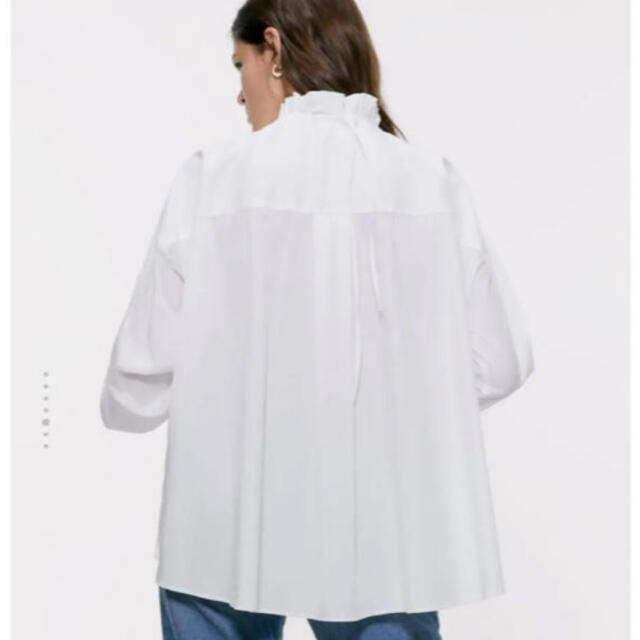 ZARA ポプリン ブラウス L 未使用 白