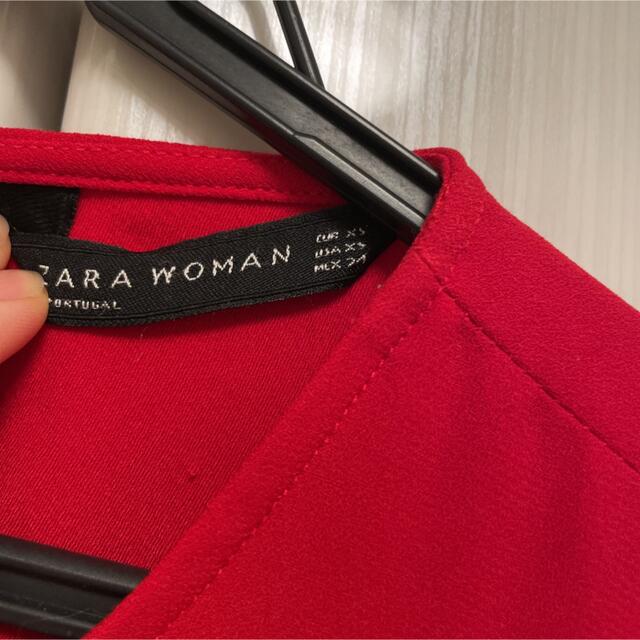 ZARA(ザラ)のZARA Aライン　ワンピース　赤 レディースのワンピース(ミニワンピース)の商品写真