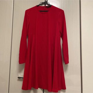 ザラ(ZARA)のZARA Aライン　ワンピース　赤(ミニワンピース)