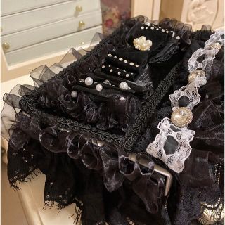 ハンドメイド❁ブラックフリルおリボンプリンセスなマスクケース❁BOX????type