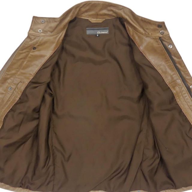 ライダースジャケット 本革 シングル メンズ レザージャケット 茶 バイク 上着
