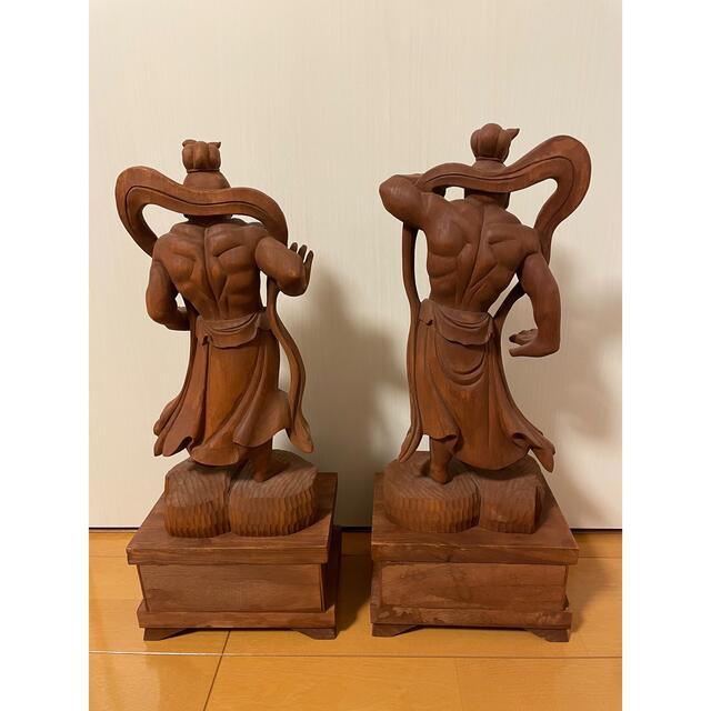 楠木彫 極上 仁王像 阿吽像 金剛力士像 仏像 仏教美術 置物 オブジェ